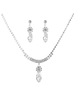 Braut Halskette Set Silber Strass Perlen Hochzeit Schmuck-Set