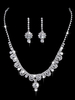 Braut Halskette Set Silber Strass Perlen Hochzeit Schmuck-Set