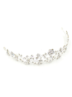 Braut Hochzeit Blume Krone Silber Strass Perlen Kopfschmuck Diadem (15 X 8 Cm X 3 Cm)