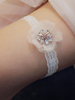Braut Hochzeit Garter weißen Polyester-Spitze Hochzeit Strumpfbänder