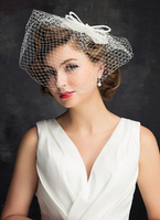 Braut Hochzeit Hut Fascinator Tiara Vogelkäfig Schleier