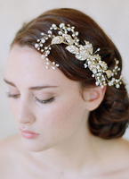 Braut Hochzeit Kopfbedeckungen Strass Tiara Blumen Haarband (19 X 9 Cm)