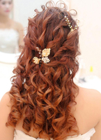 Braut Hochzeit Perle Kopfbedeckungen Gold Hair Pin Tiara (8 Cm X 7 Cm)