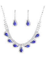 Braut Hochzeit Schmuck Set Silber Strass Halskette mit Ohrringen für Hochzeit