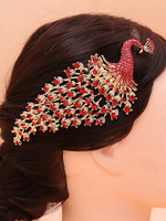 Braut Kamm Kopfschmuck Strass Perlen Pfau Hochzeit Haarschmuck