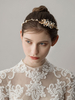 Braut Kopfschmuck Perlen Blattgold Stirnband Hochzeit Haarschmuck