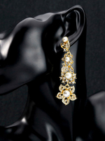Braut Ohrringe Perle Strass durchbohrt Hochzeitsschmuck