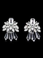 Braut Ohrringe Silber Strass Frauen durchbohrt Hochzeitsschmuck