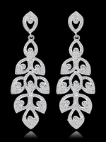 Braut Ohrringe Silber Strass Frauen Hochzeit Schmuck