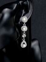Braut Ohrringe Silber Strass Perlen durchbohrt Hochzeitsschmuck