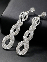 Braut Ohrringe Silber Strass verdreht Hochzeitsschmuck