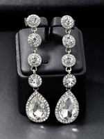 Braut Ohrringe Strass Frauen Silber durchbohrt Hochzeitsschmuck