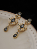 Braut Ohrringe Strass Metall durchbohrt Brautschmuck