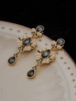 Braut Ohrringe Strass Metall durchbohrt Brautschmuck