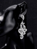 Braut Ohrringe Strass Platin beschichtet Pierced Hochzeit Schmuck