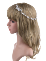 Braut Stirnband Kopfschmuck Strass Perlen Schmetterling Silber Hochzeit Haarschmuck