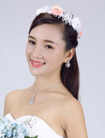 Braut Strass Kopfbedeckungen Satin Tiara Hochzeit Haarblume