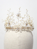 Braut Tiara Crown Gold Strass Perle Kopfschmuck Hochzeit Haarschmuck