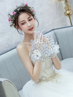 Brauthandschuhe Blume Vintage Applique Handgelenk Länge Hochzeit Zubehör