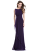 Brautjungfer Kleider lange Chiffon Satin Cascading Rüschen V zurück Mantel bodenlangen Abendkleid