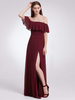 Brautjungfer Kleider weg von der Schulter einer Linie Fußboden-Längen-Reißverschluss-Chiffon- Hochzeit Kleid