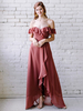 Brautjungfernkleid A-Linie Sweetheart Neck Ärmelloses bodenlanges Reißverschluss Chiffon Rotbraun Hochzeitskleid