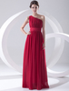 Brautjungfernkleid aus Chiffon in Burgunderrot