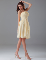 Brautjungfernkleid aus Chiffon in Narzissengelb