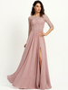 Brautjungfernkleid Cameo Brown Lace A-Line Bodenlanges Hochzeitsfeierkleid Langes Festzugskleid