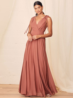 Brautjungfernkleid Dunkelrosa Ärmellos Rückenfreies Chiffon A-Linie Bodenlanges Hochzeitsfestkleid