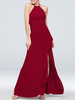 Brautjungfernkleider Chiffon A-Line bodenlanges Abendkleid