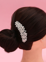 Brautkamm Silber Kopfschmuck Strass Perlen Hochzeit Haarschmuck
