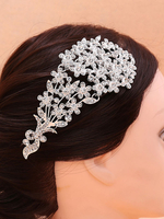 Brautkamm Silber Kopfschmuck Strass Perlen Hochzeit Zubehör