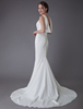 BrautKleid 2021 ElfenbeIn Mantel SImple Brautkleid Cowl Back Strand Hochzeit Kleid Mit TraIn