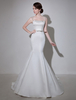 Brautkleid aus Satin mit Hof-Schleppe in Elfenbeinfarbe Milanoo