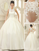Brautkleid aus Satin mit Schleife in Elfenbeinfarbe Milanoo