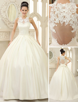 Brautkleid aus Satin mit Schleife in Elfenbeinfarbe Milanoo