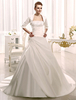 Brautkleid aus Satin mit Schleppe in Elfenbeinfarbe Milanoo