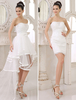 Brautkleid aus Spitze mit abnehmbarer Schleppe in Elfenbeinfarbe Milanoo