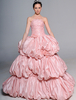 Brautkleid aus Taft mit Schleppe in Rosa
