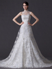 Brautkleid mit abnehmbarer Schleppe in Elfenbeinfarbe