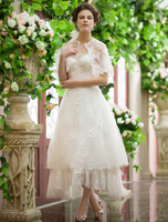 Brautkleid mit Pailletten in Elfenbeinfarbe Milanoo