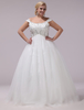 Brautkleid mit Perlen-Applikation in Elfenbeinfarbe Milanoo