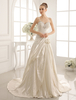 Brautkleid mit Spitzen und Kapelle-Schleppe in Elfenbeinfarbe Milanoo