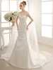 Brautkleid mit Watteau-Schleppe in Elfenbeinfarbe Milanoo