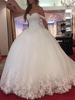 Brautkleid Prinzessin Spitze Herz-Ausschnitt Tüll mit Schleppe