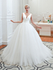 Brautkleid Prinzessin V-Ausschnitt Tüll mit Court-Schleppe