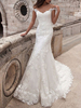 Brautkleider aus der Schulter mit kurzen Ärmeln Lace Mermaid Brautkleider mit Zug