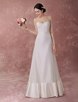 Brautkleider Elfenbein Eine Linie Long Sleeve Sweetheart Boned Illusion Bodenlangen Brautkleid
