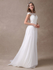 Brautkleider Elfenbein Spitze Chiffon Beach Strand Brautkleid Schatz Ausschnitt Illusion ärmellose Sommer Brautkleider mit Zug